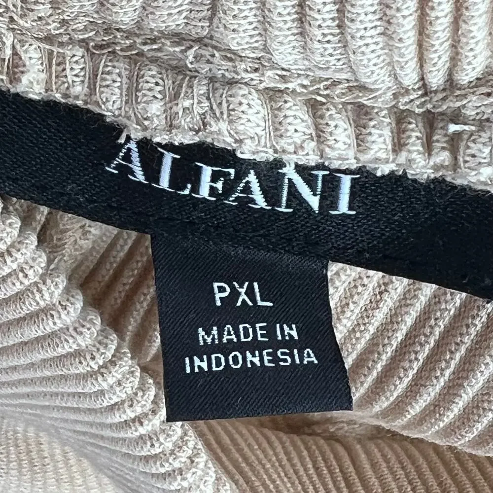 New Alfani Size PXL Wide Leg Comfort Waist Ribbed Mocha Pants